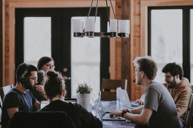 People working in ia co-working space