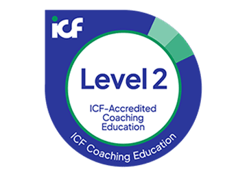 Blue, white and green logo for the International Coaching Federation - level 2 (360x260)