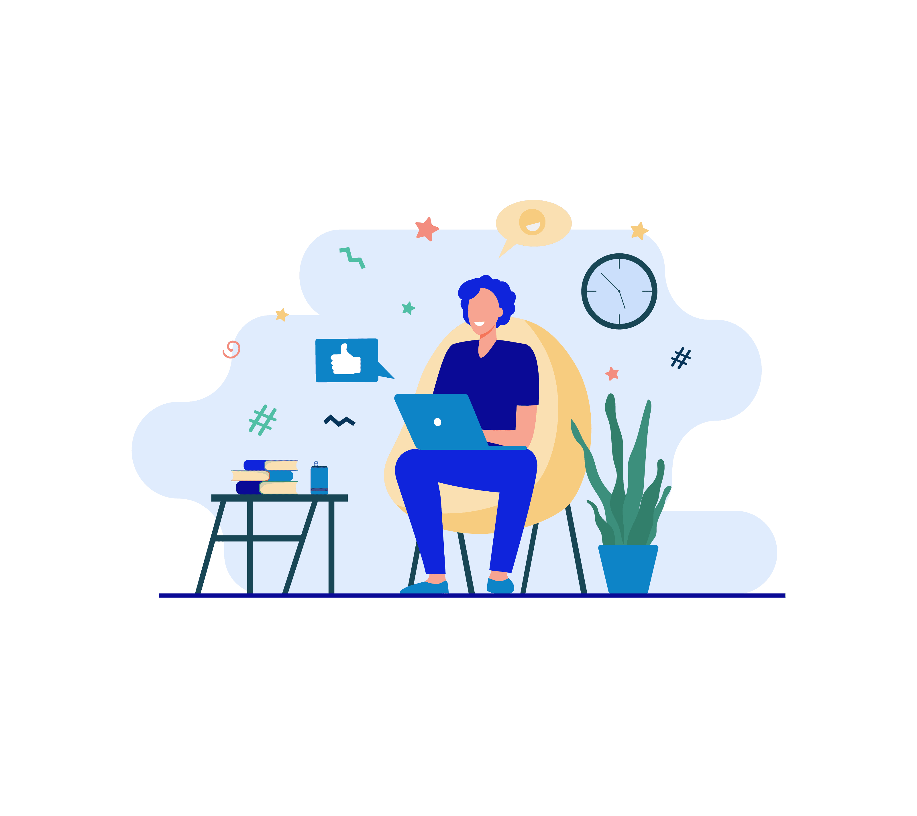 Illustration of person studying